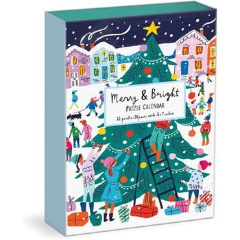 Louise Cunningham Merry and Bright 12 Days of Christmas Advent Puzzle Calendar