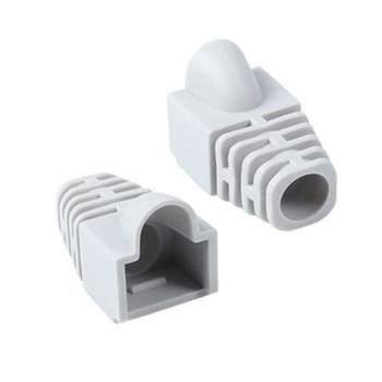 CAT.6 통부트 RJ 7파이 그레이 45 100개 보호캡 rj45 rj45커넥터 랜테스터기 랜툴세트 랜케이블