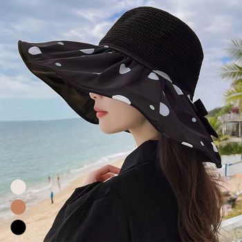 여성나들이 XB89SE08 패션 리본 도트 버킷햇 URK-323