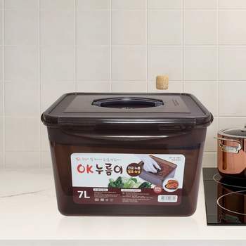 한진 okay 밀폐김치통7리터누름이포함-직사각 조아통7 밀폐김치통 밀폐용기 김장김치통