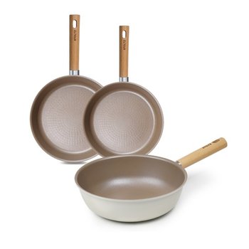 STOLTZ  크림 프라이팬 궁중팬 IH 인덕션 가성비 3종세트(팬26+웍26+팬30)