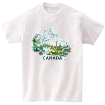 길단 반팔티 아시아핏 USA핏 세계지도 Canada 수채화 AI 이미지