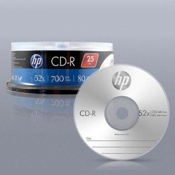 고품질 HP Media CD-R 52x 700MB (25p 케익 케이스) CDRW WFIY7EE