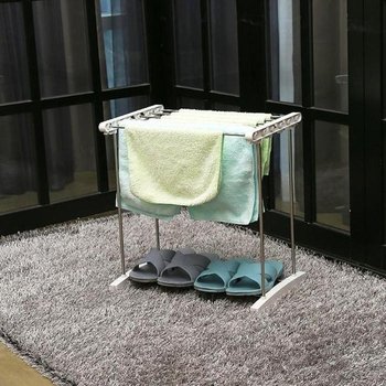 쿡투맘 걸이 자연가습기 수건 이동식 양말 스테인레스 빨래 L 실내건조대1단 건조대 미니