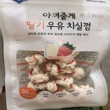 아껴줄게 NZ92MS36 딸기 우유 치실껌 SS 반려견 사료 7P 42g
