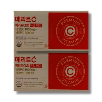 메리트C 듀얼 메가 C3000mg+D5000IU 60포 2박스 (S43378336)