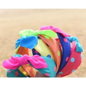 네온 도트 리본 반다나 레트로 헤어밴드 5Colors (KYR-WA36E6F)
