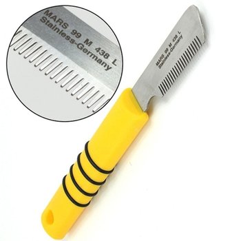 고품질 강아지 스텐 죽은털 스트리퍼 438 1P 손잡이 털갈이 왼손잡...