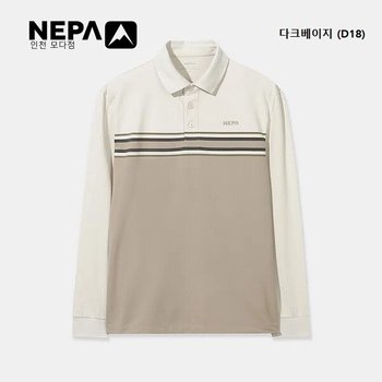 남성 스트라이프 패턴 브러쉬 폴로 티셔츠 - 7L75213_D18_IC