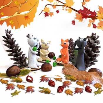 꼬리가 탐스러운 솔방울 다람쥐 만들기-10인 세트