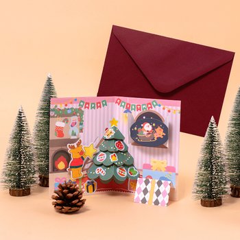 크리스마스 입체 팝업 카드 만들기 성탄절 연말 감사 엽서 겨울 편지
