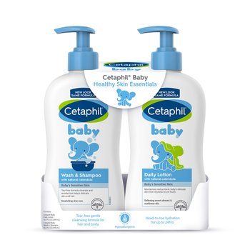 [해외] Cetaphil 세타필 베이비 데일리 워시 샴푸 앤 로션 399ml 세트