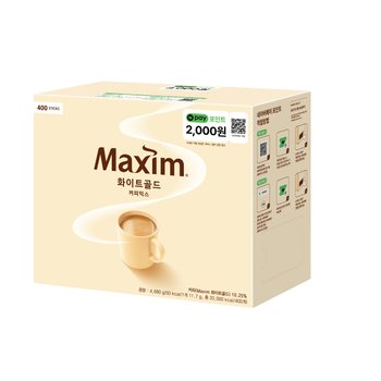 [명절]맥심 화이트골드 커피믹스 400T  + N pay 2000원 (네이버페이 포인트)