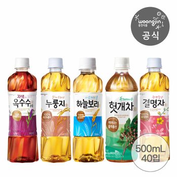 웅진식품 차음료 하늘보리/헛개/누룽지/자색옥수수/결명자 500mL 20개 2박스 교차구성