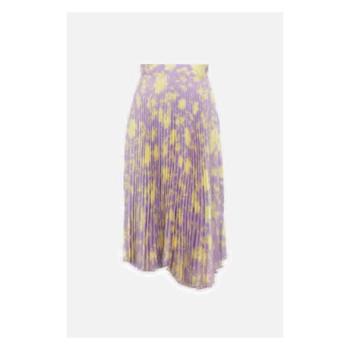 CATALINA satin pleated skirt with floral print S26CAT7300 TP871623335