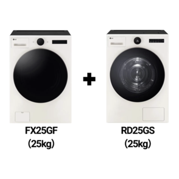 LG전자 트롬 AI 오브제컬렉션 세탁기 (FX25EF) 25kg + 건조기 (RD25ES) 25kg