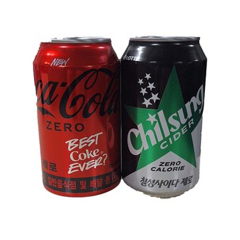제로 코카콜라 업소용 355ml 12캔+제로 칠성사이다 업소용 355ml 12캔
