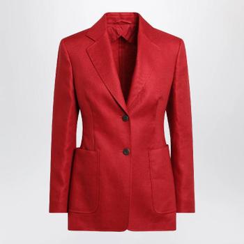 막스마라 Semi fitted single breasted blazer in red linen MXMVOLONTACO/XM_MAXM..