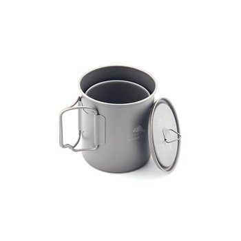 [해외] TOAKS 초경량 티타늄 컵 포터블 티타늄 물 머그 (750ml, 450ml 세트) B07C22KD3P
