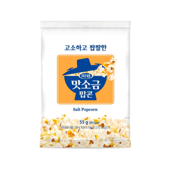 미원 맛소금팝콘 고소짭짤한 봉지스낵과자안주 55g x 6개