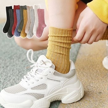 [VCH40462]여성 골지 컬러 보라색양말 중목양말 ELY-1056_25880178_643542