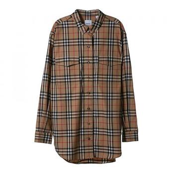 BURBERRY 버버리 Vintage Check Stretch Cotton Oversized Shirt 8022285 빈티지 체