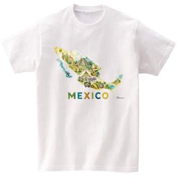길단 반팔티 아시아핏 USA핏 세계지도 Mexico 수채화 AI 이미지