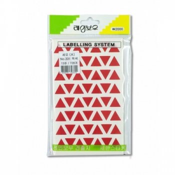 새한 견출지 세모 NO.331적 13장 728개 /가로14mm대 /75266 X ( 4세트 )