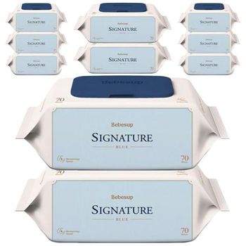 베베숲 시그니처 블루 유아 물티슈 캡70매 x10개_P405330432
