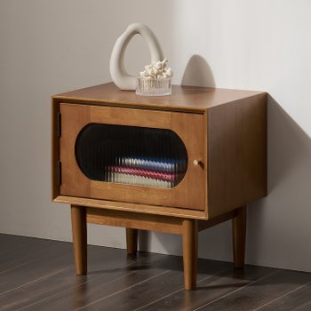 안목 서향 모루 유리 원목 침대 협탁