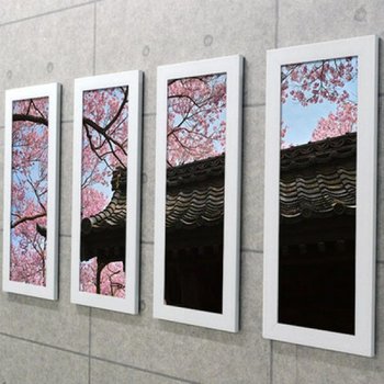 아트박스/꾸밈 iy904-벚꽃드리워진기와집_액자세트
