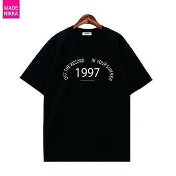 남녀공용 오프더레코드 오버핏 20수 라운드 반팔 티셔츠_P338156516