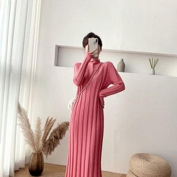 빅골지 아이보리 빅골지니트원피스 핑크 니트원피스 (KYR-WD8CBA3)