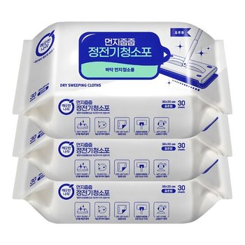 깨끗한나라 먼지줍줍 정전기 청소포 표준형 30매 X 3 정전기청소포 깨끗한나라청소포 일회용청소
