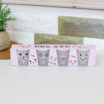 소주잔 예쁜 소주컵 4개세트 캐릭터잔 술잔 소맥잔 참이슬잔 맥주잔