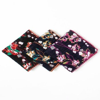 마리엔느 금강 초록 핀코트 레이스 면 손수건 스카프