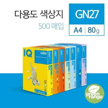 카피어랜드 UL77WV18 IQ Color A4 색상지 500매 그린 GN27