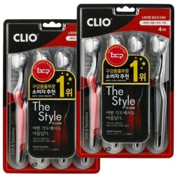 크리오 클리오 더스타일 초극세모 칫솔 8입 스파이럴 잇몸보호부드러운모 가정용프리미엄칫솔