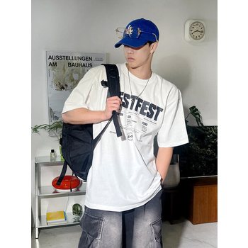 [XS-3XL] 네스트 페스트 레터링 오버핏 반팔 티셔츠 남녀공용 13color W