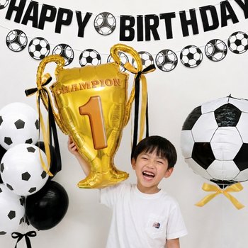 챔피언 축구 생일 파티 세트 월드컵 축구공 풍선 이벤트 트로피 어린이