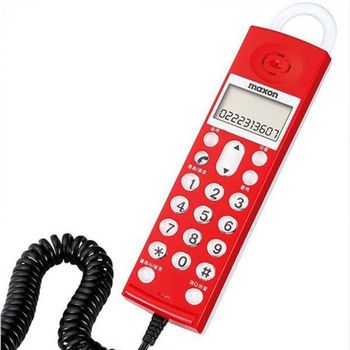 맥슨 고리형 벽걸이전화기 00 레드 원피스폰 유선 전화기 어린이집 회사 가정용 업소용