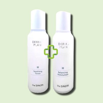 더샘 더마 플랜 2종(수딩토너+모이스처라이저) 민감피부 저자극 보습 영양공급 10대트러블피부