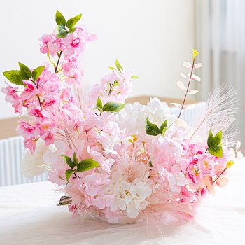 벚꽃 조화 센터피스 축제 52x49cm 인테리어 봄 테이블 장식 소품 행사 꾸미기
