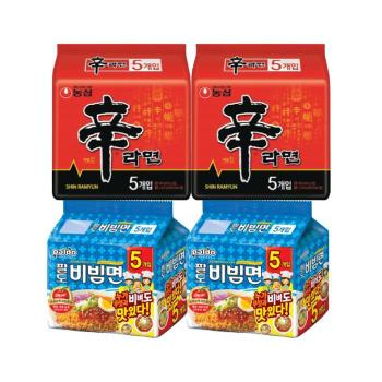 봉지라면 멀티팩 2종 각 2팩 / 신라면 2팩 + 팔도 비빔면 2팩 (S11390666)