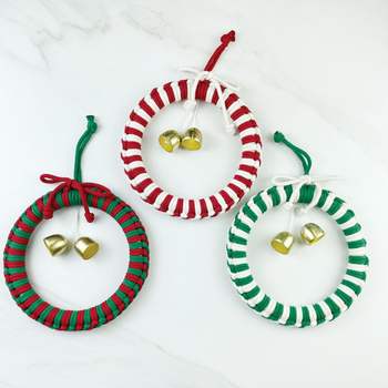 크리스마스 IXO932T3 리스 도어벨 마크라메 만들기 DIY 문종