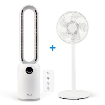 [MILLTH] AC디지털 날개없는 선풍기 + 10인치 5엽날개 서큘레이터