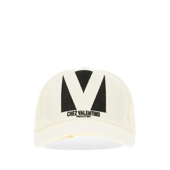 발렌티노 가라바니 로고 자수 베이스볼 캡 모자 YHDA41WGJ TP43548236