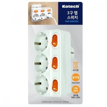 고품질 접지 3구 탭 스위치 멀티탭 깔끔 확장 (WFK5XZP)