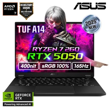 ASUS TUF A14 FA401UH-RG005 라이젠7 260/16GB/지포스RTX5050 QHD 게이밍 노트북 휴대용 겜트북