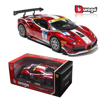 브라고 1:24 페라리 488 챌린지 포뮬러레이싱 red 다이캐스트 모형 키덜트 자동차장난감